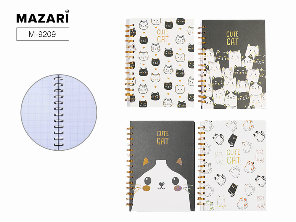 Блокнот А5 80л., гребень "Котики" кл.