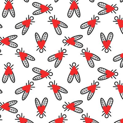 Узор с мухами