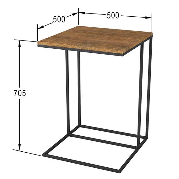 Стол придиванный Хайгрет дуб американский/черный