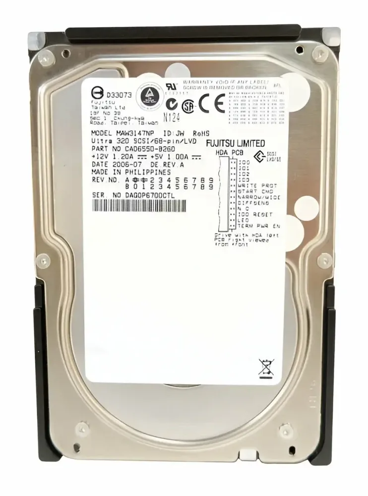Жесткий диск Fujitsu 146Gb (U300/15000/16Mb) SAS 3,5" CA06697-B400