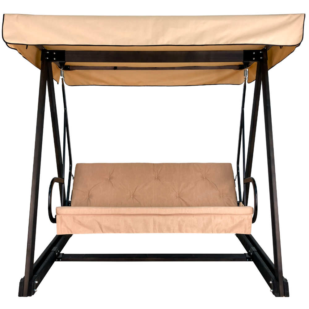 Деревянные садовые качели ВЕРСАЛЬ беж