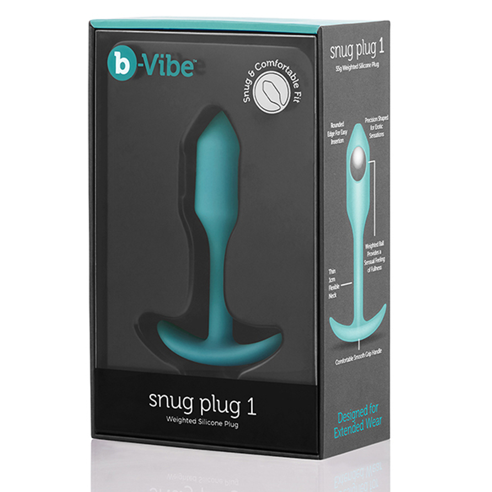 Анальная пробка для ношения цвета тиффани 9,6см b-Vibe Snug Plug 1 BV-007-MNT