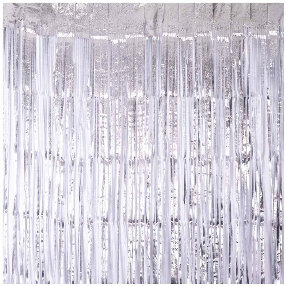 Занавес Дождик Серебро фактурный 1х2м