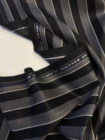 Шерсть костюмно-плательная Versace by Heritage Weavers в черно-серую полоску
