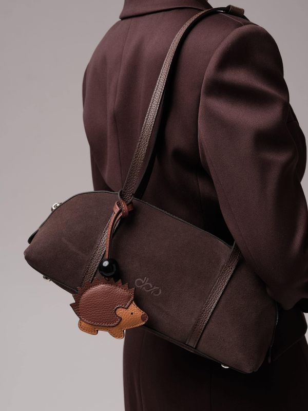 Женская замшевая сумка DBR 31225 коричневый шоколад