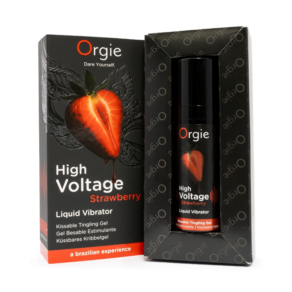 Жидкий вибратор Orgie High Voltage Strawberry, возбуждающий гель 15 мл
