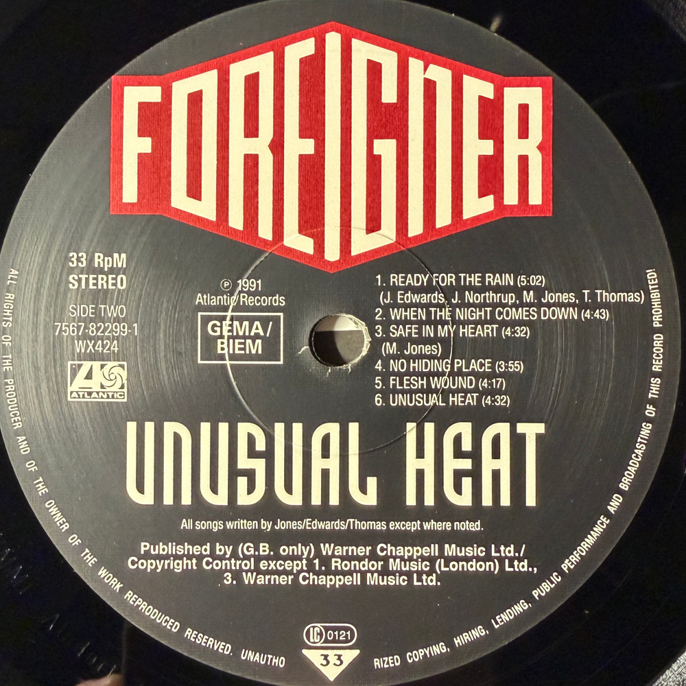 Foreigner - Unusual Heat (Германия 1991г.)