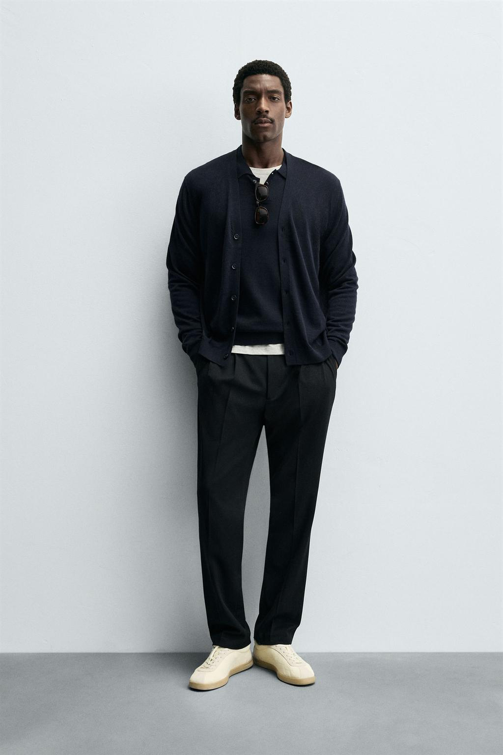 ZARA КАРДИГАН ИЗ 100% ШЕРСТИ, МОРСКОЙ СИНИЙ