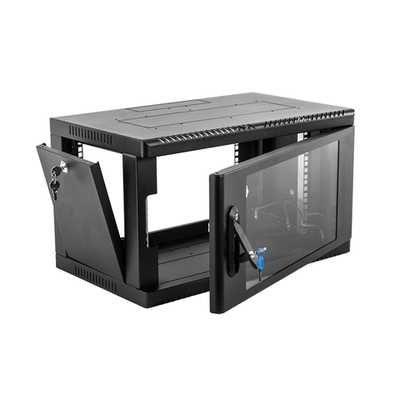 ЦМО Шкаф телекоммуникационный настенный сварной 6U (600 x 350) съёмные стенки, дверь стекло, чёрный, ШРН-6.350-9005