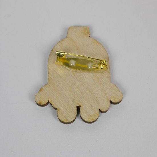 Деревянный значок. Вишневое Эскимо