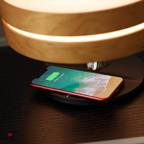 Умный светильник HomeTree Dawn (YT-M1601-B3) с беспроводной зарядкой и колонкой (Brown)