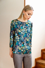 22301 Блузка женская (т.изумрудный принт)