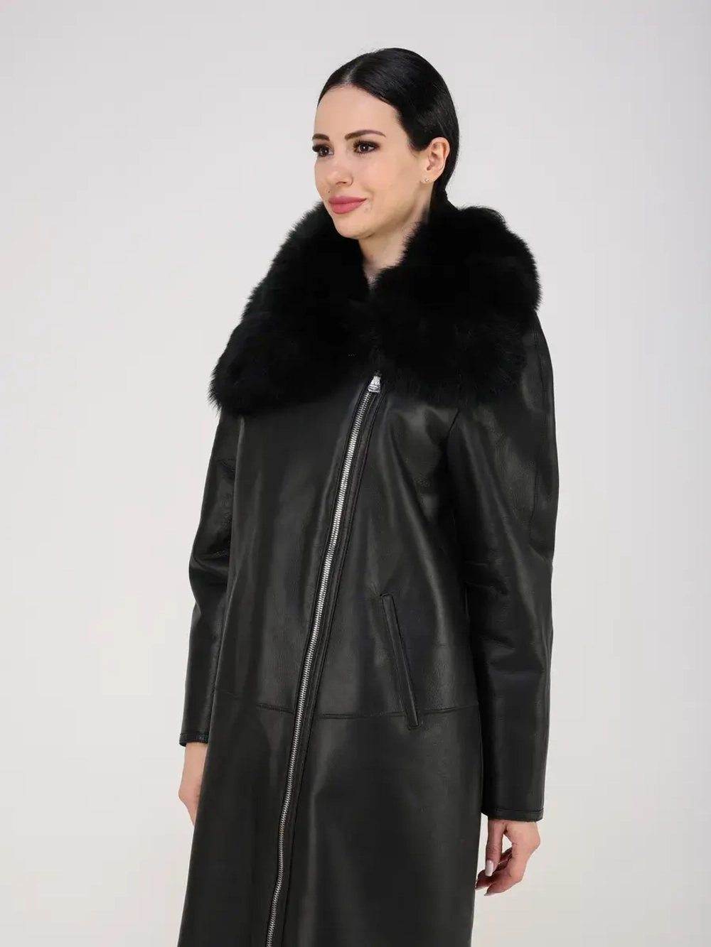 Дубленка зимняя натуральная длинная