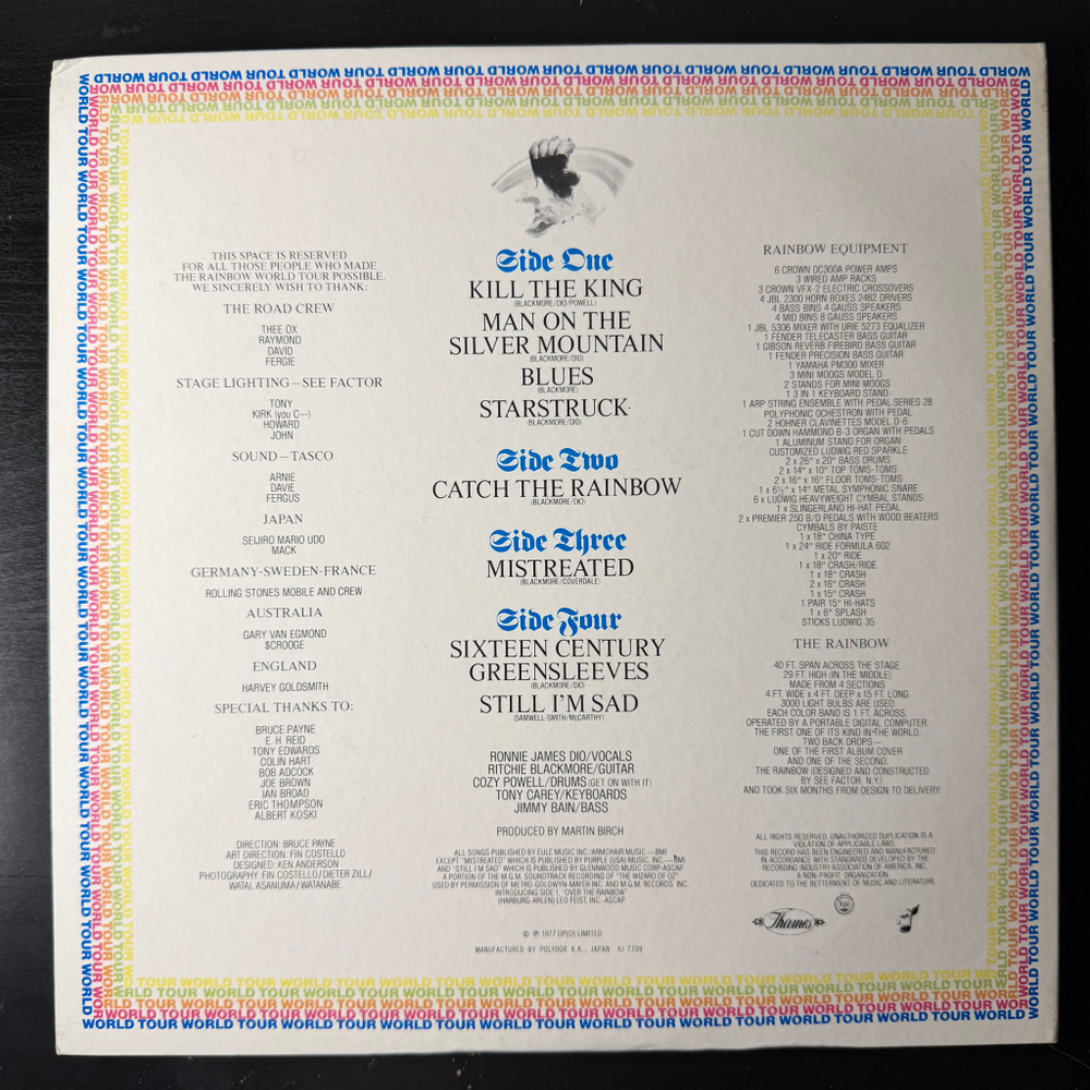 Rainbow - On Stage 2LP (Япония 1977г.)