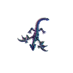 Дракон с крыльями подвижный 3D печать, 29 см., красно-сине-зеленый