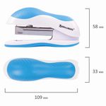 Степлер №10 BRAUBERG "JET", до 15 листов, эргономичный, бело-голубой, 228579