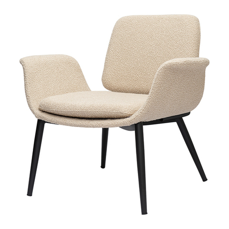 Лаунж-кресло Bergenson Bjorn Hilde, букле, серо-бежевое