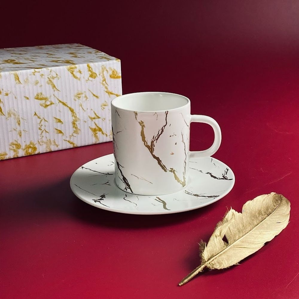 Lenardi 133-427 Чашка 200мл с блюдцем в под.уп.(х48)Фарфор