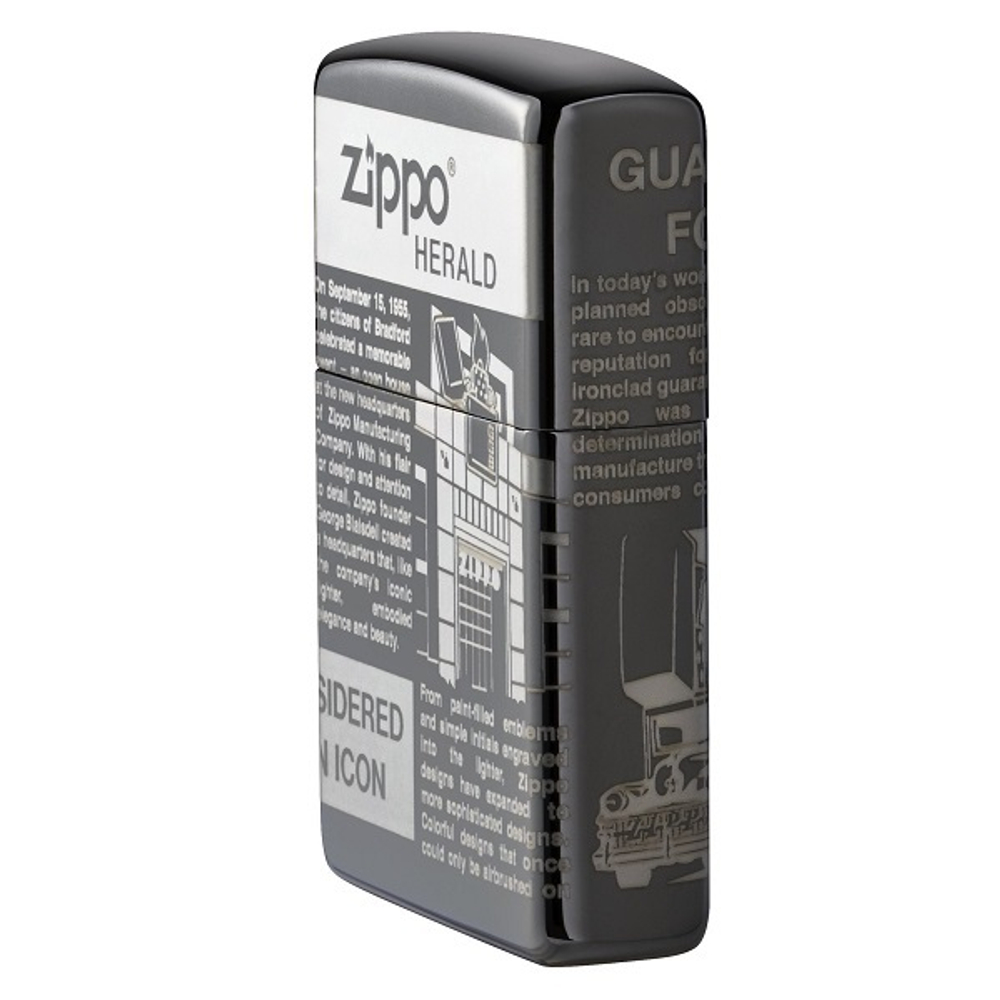 Зажигалка черная глянцевая Zippo с покрытием Black Ice