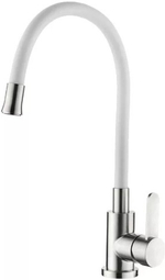 СМЕСИТЕЛЬ Д/КУХНИ С ГИБКИМ ИЗЛИВОМ CASELA 74004-3 ЛАТУНЬ БЕЛ