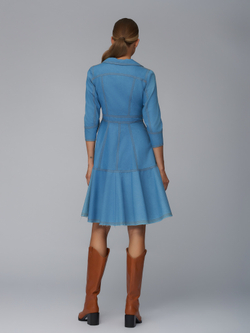 Платье с юбкой гадэ, голубой