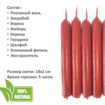 Свеча чакровая красная / МУЛАДХАРА - 18х2 см