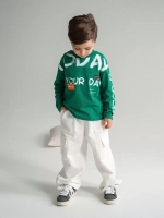 Зеленый лонгслив оверсайз для мальчика