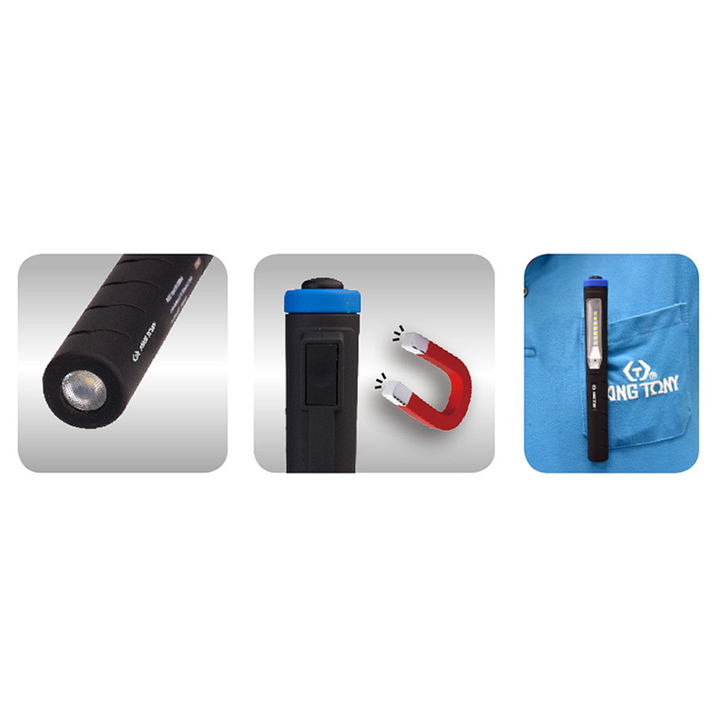 KING TONY (9TA281) Фонарь светодиодный в форме ручки, Li-Ion, 120 люмен