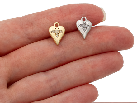 Подвеска "Сердце с пчелкой", 13мм