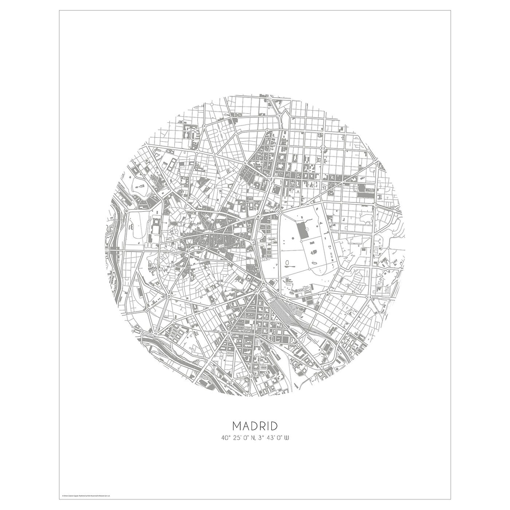 IKEA BILD  (ИКЕА БИЛД)  -  Плакат, план города, Мадрид, 40x50 см.