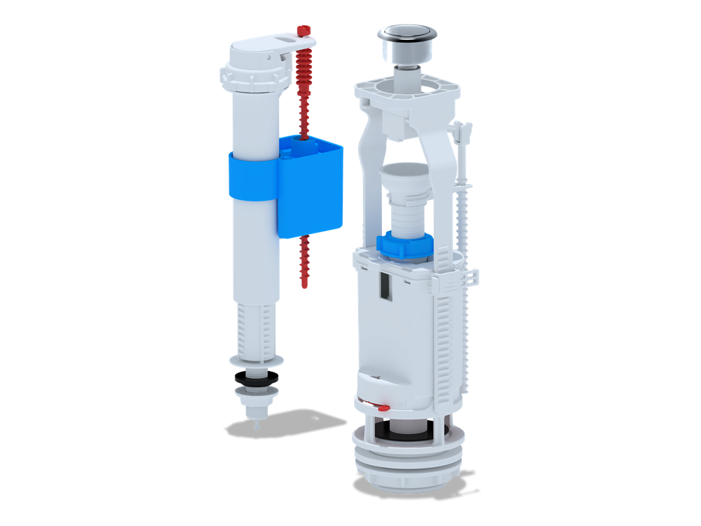 Набор с ниж. подв.3/8 пластиккнопка хром