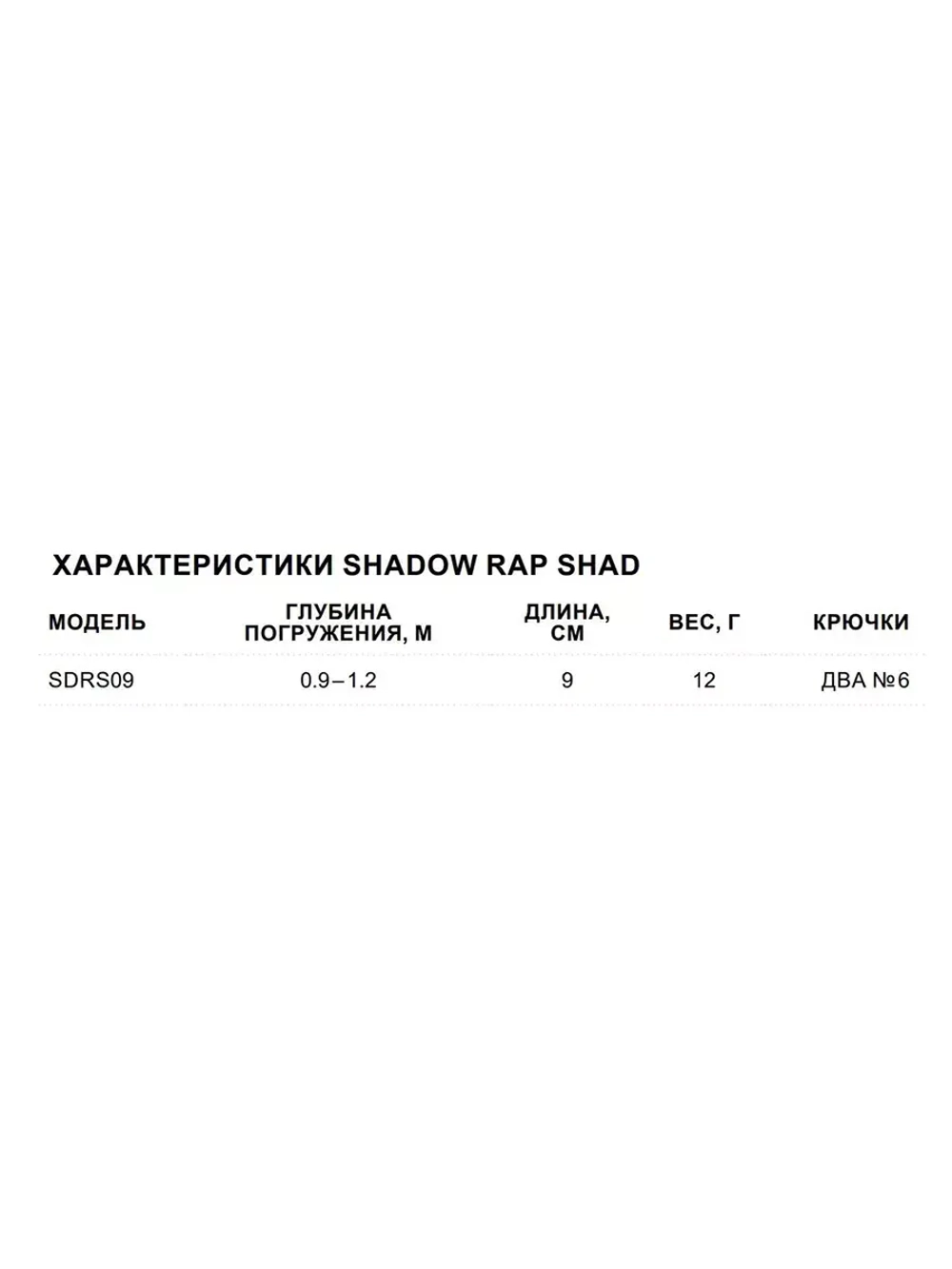 Воблер Shadow Rap Shad 09, 9см, 12гр