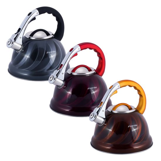 Чайник 3 л. из нержавеющей стали со свистком Kamille KM-0690N