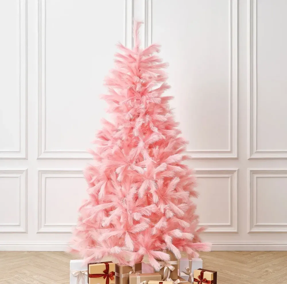 Искусственная розовая елка «Pink Charm» (ветки из пампасной травы) от 2,1 м до 2,4 м