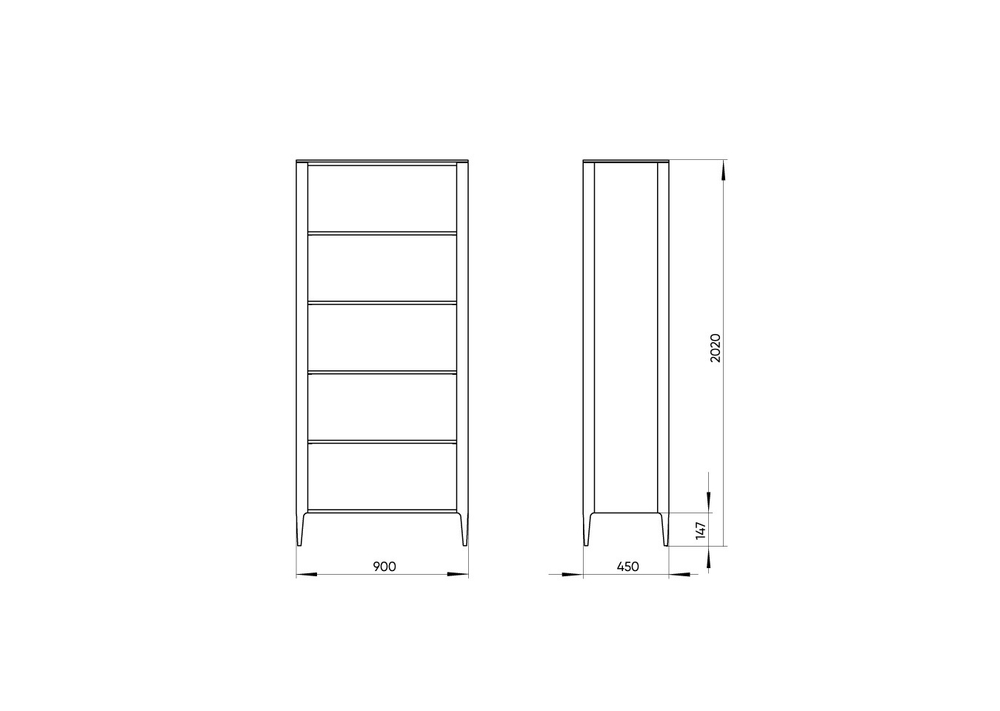 Стеллаж Type высота 200 см (темно-серый)