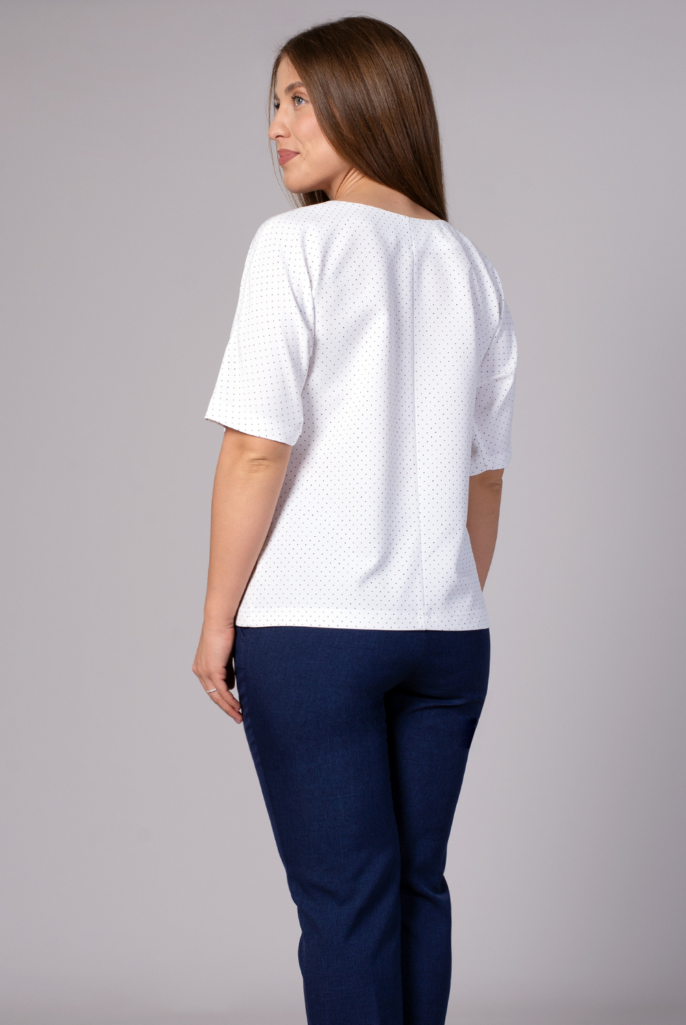 Блузка женская 2165ЮПБ, горох #259Ги092165ЮПБ