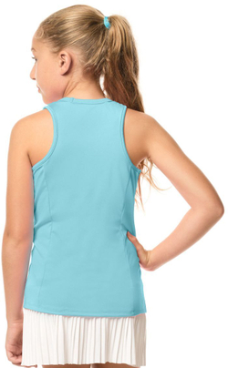 Футболка для девочки теннисная Lucky in Love Core V-Neck Cutout Tank Girls - ocean