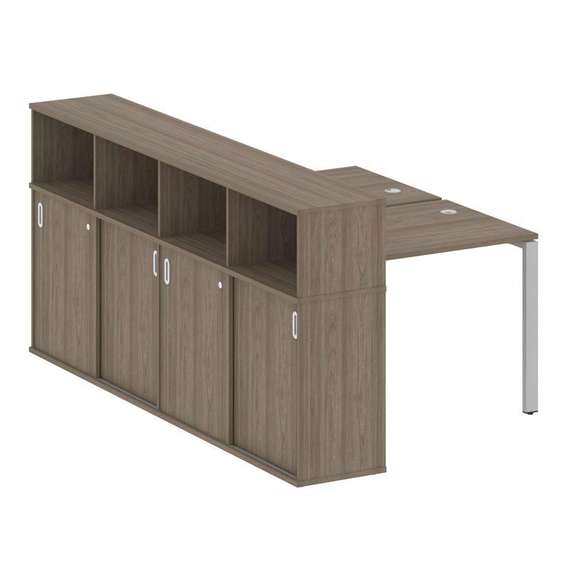 Метал Систем Рабочая станция с шкафом-купе на П-образном м/к БП.РС-СШК-4.1 Т