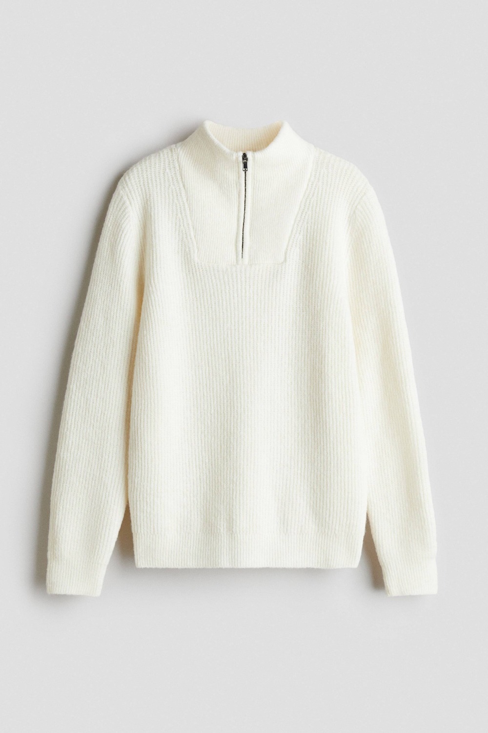 H&M Свитер на молнии, белый