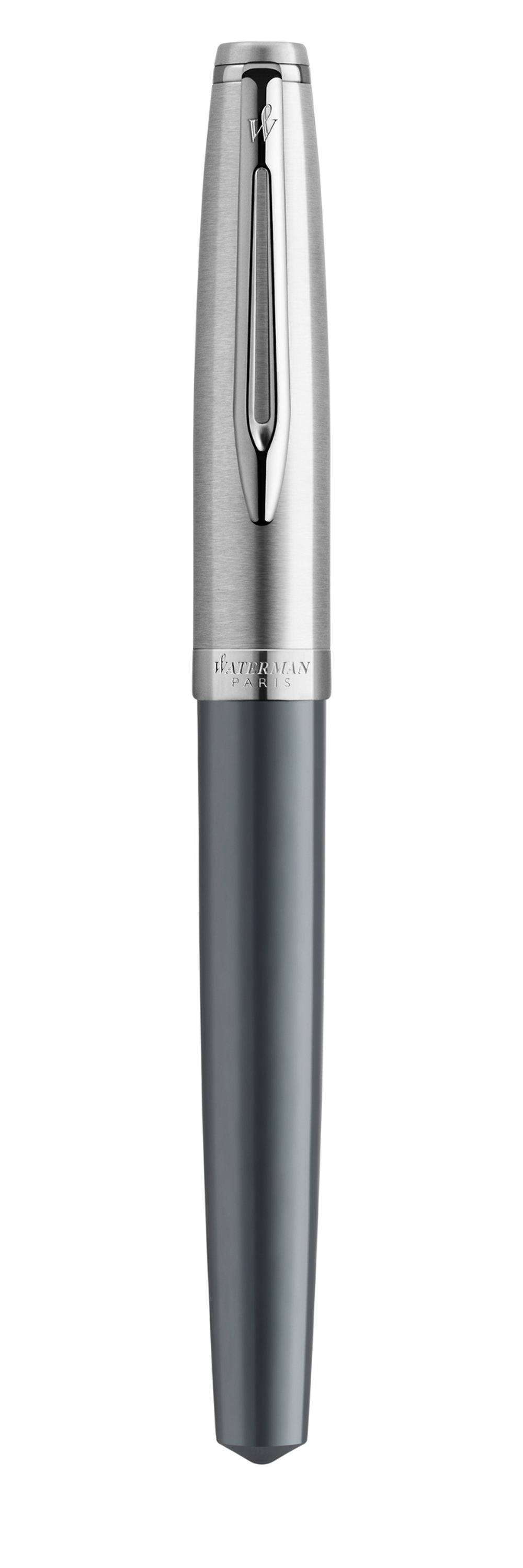 Подарочный набор Ручка роллер Waterman Embleme цвет GREY CT, цвет чернил: черный с чехлом на молнии