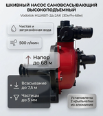 Насос шкивный самовсасывающий высокоподъемный Vodotok НШАВП-2д-2АК (30м3/ч-68м)
