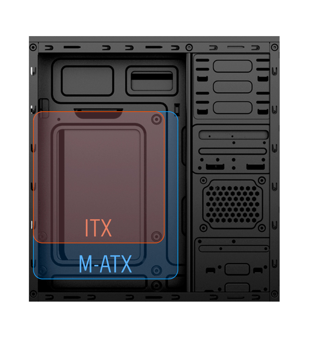 Корпус BaseTech M3303, Без БП, mATX, чёрный, 2xUSB3 (BT-M3303-B)