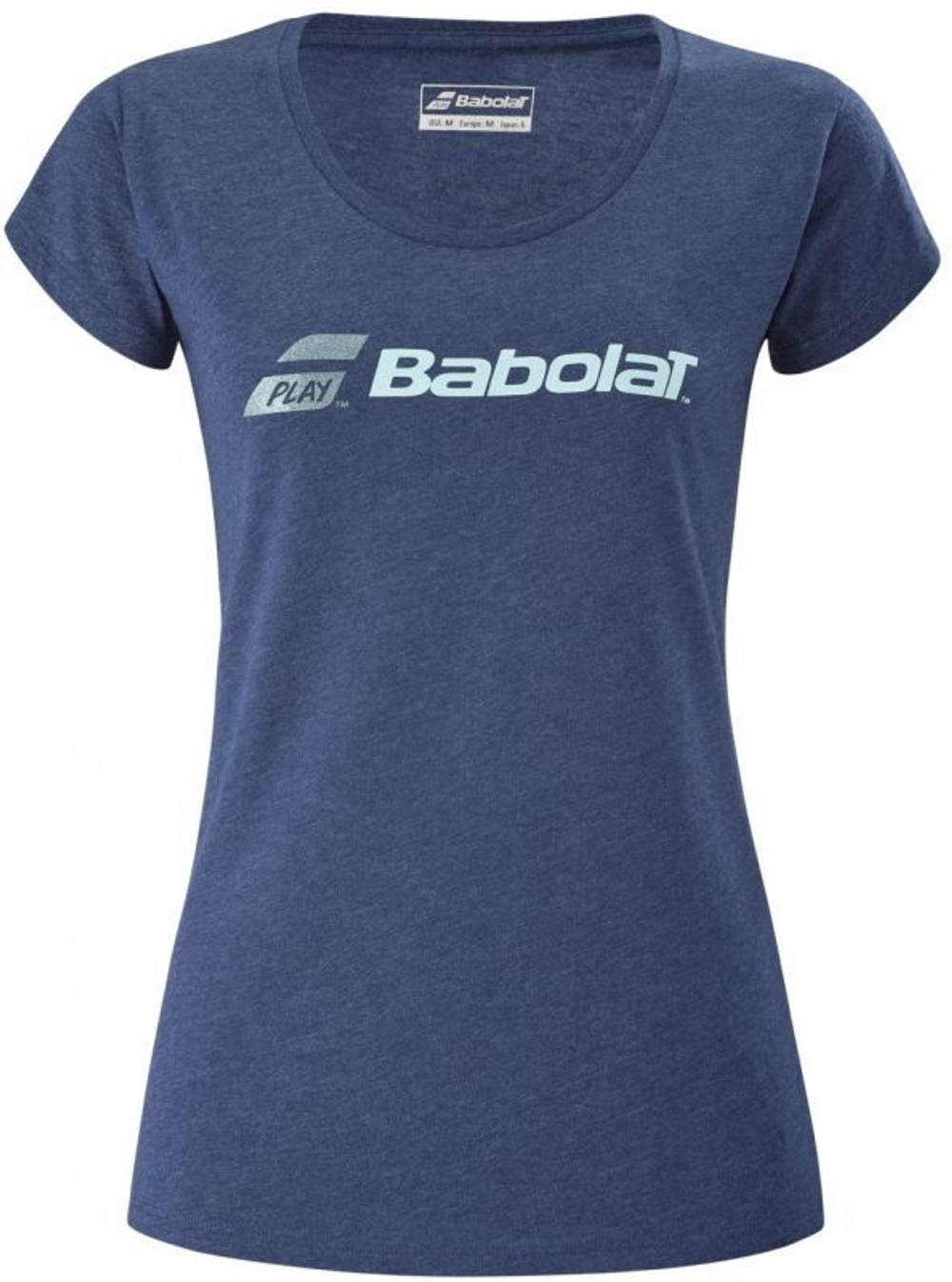 Женская теннисная футболка Babolat Exercise Glitter Tee W - небесный