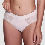 Классические трусики-слипы с кружевными вставками по бокам (Размер: 48) (Цвет: пудровый)