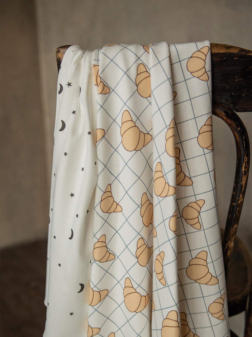 Сет из 2х пелёнок Mjölk Круассаны/Ночное небо