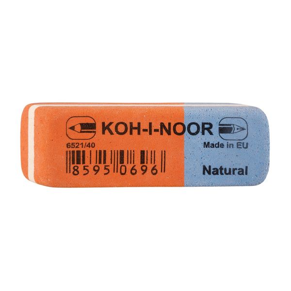Ластик для графита и чернил сине-красный KOH-I-NOOR 6521/40, 57х20х8мм