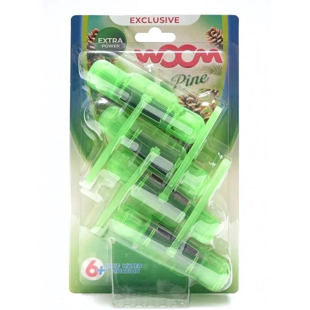 Туалетные блоки для очищения унитаза WOOM 6 в 1 Сосна, 4 блока