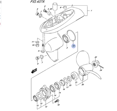 Уплотнение муфты редуктора для лодоч.моторов DF4-DF6/DT4/DT5