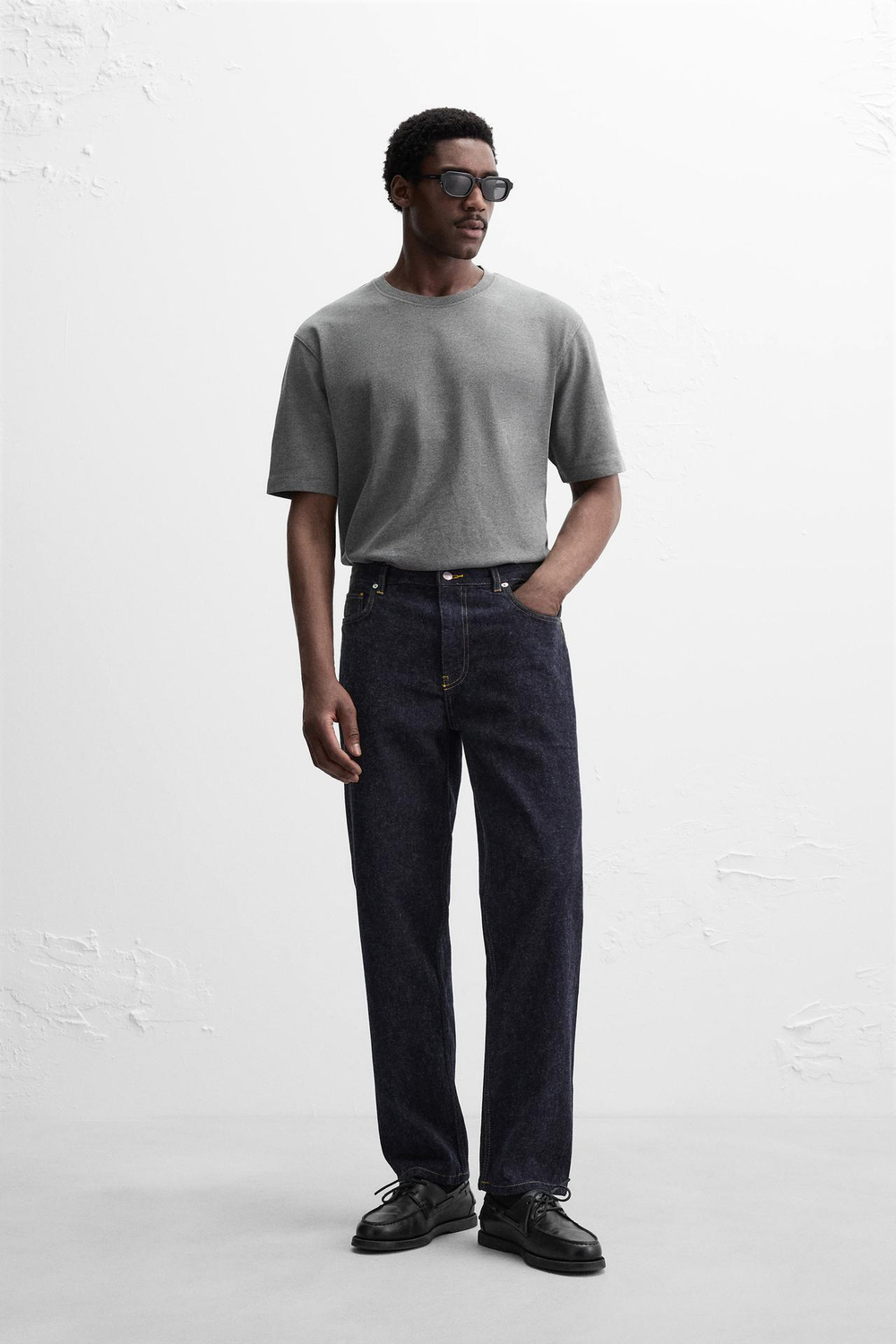 ZARA ДЖИНСЫ STRAIGHT-LEG ИЗ ВОРСИСТОЙ ТКАНИ, СИНИЙ