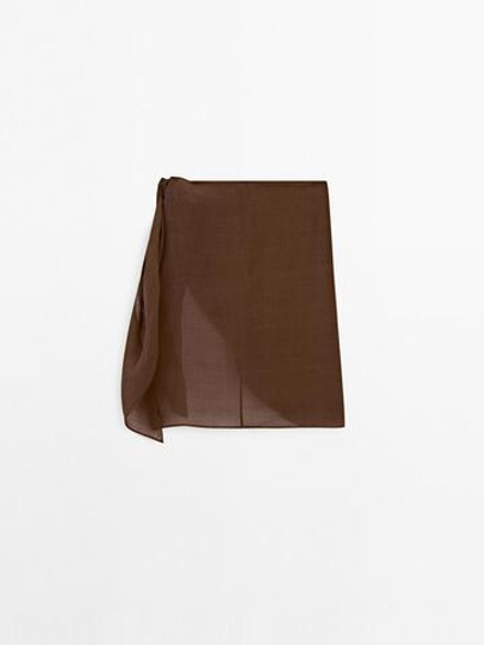 Massimo Dutti Юбка-парео, коричневый